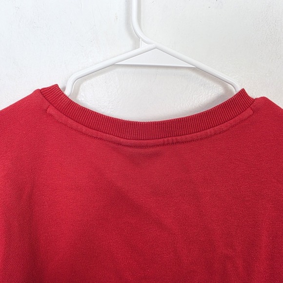 Adidas Red White Trefoil Comfy Athleisure Lounge Sporty Sweatshirt Size Small - Picture 7 of 7